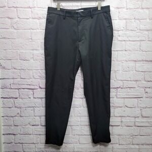 Banana Republic BR Standard Storm Solo Pant Men 32R (Fits 34) Black Chino Formal